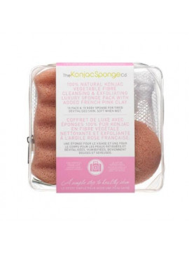 Travel-Gift-Sponge-Bag-Duo-Pack-With-Pink-Clay-with-Mesh-Bag